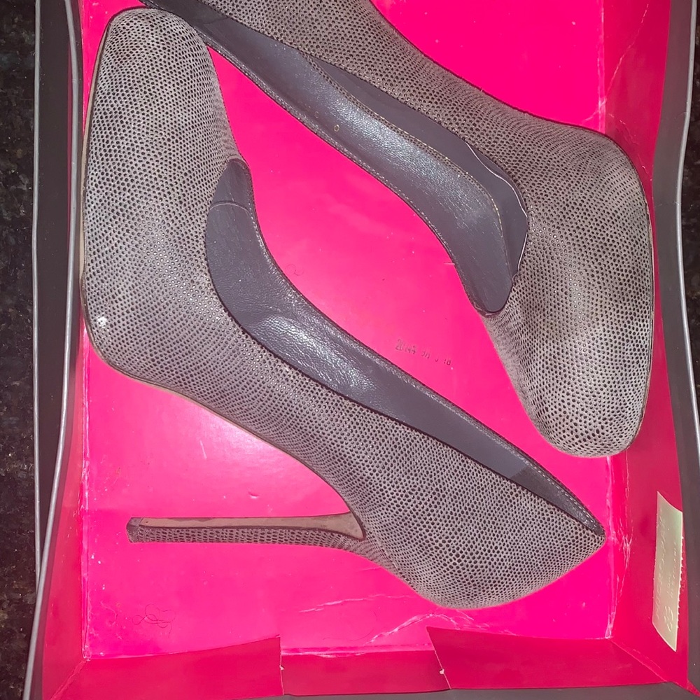 Sergio Rossi Snake Grey Heels
